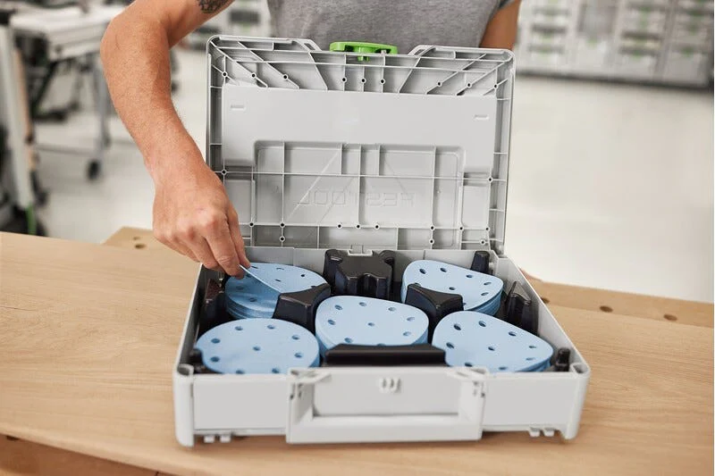 Festool ETS EC 125/3 EQ-Plus 125mm (5") Compact Brushless Finish Sander Set w/ Granat Abrasive Value Set Systainer - Image 12