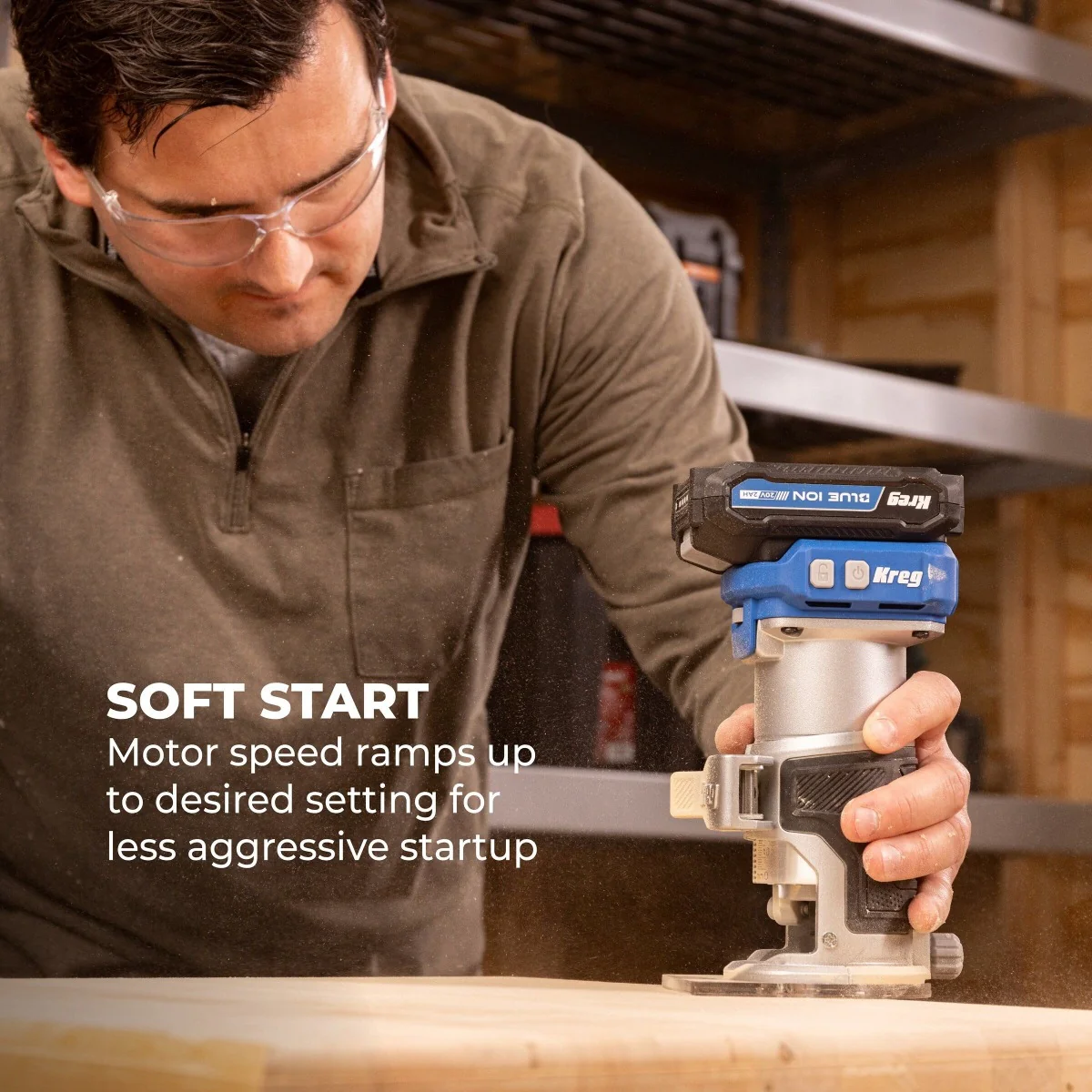 Kreg KPTRT025A 20V Ionic Drive Cordless 1/4-in Trim Router, Tool Only - Image 6