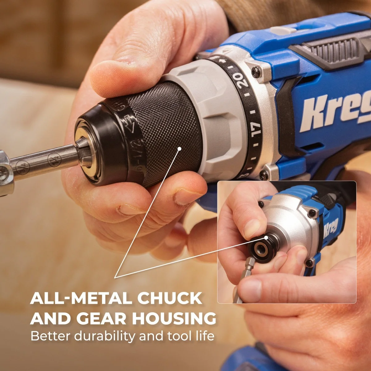 Kreg KPTDR050A 20V Ionic Drive Compact Drill & Driver Combo Kit - Image 9