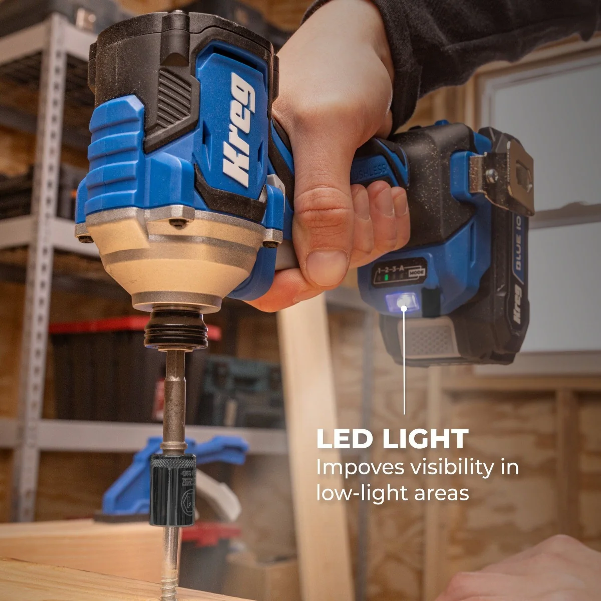 Kreg KPTDV025A 20V Ionic Drive 1/4-in Compact Impact Driver, Tool Only - Image 9