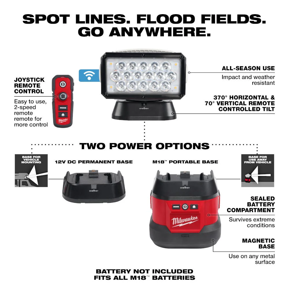 Milwaukee 2123-20 M18 Utility Remote Control Search Light, Bare Tool - Image 3