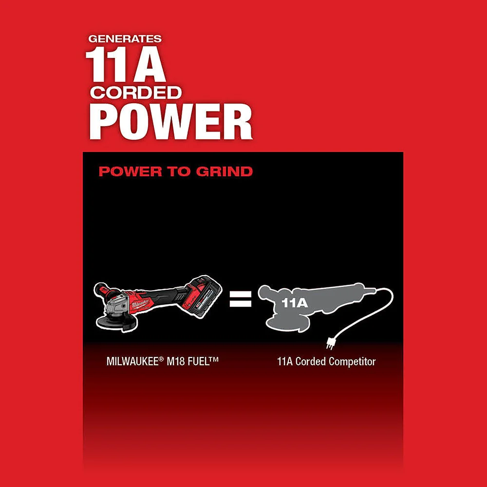 Milwaukee 2883-20 M18 FUEL 4-1/2" / 5" Braking Grinder w/ ONE-KEY Slide Switch, Lock-On - Image 3