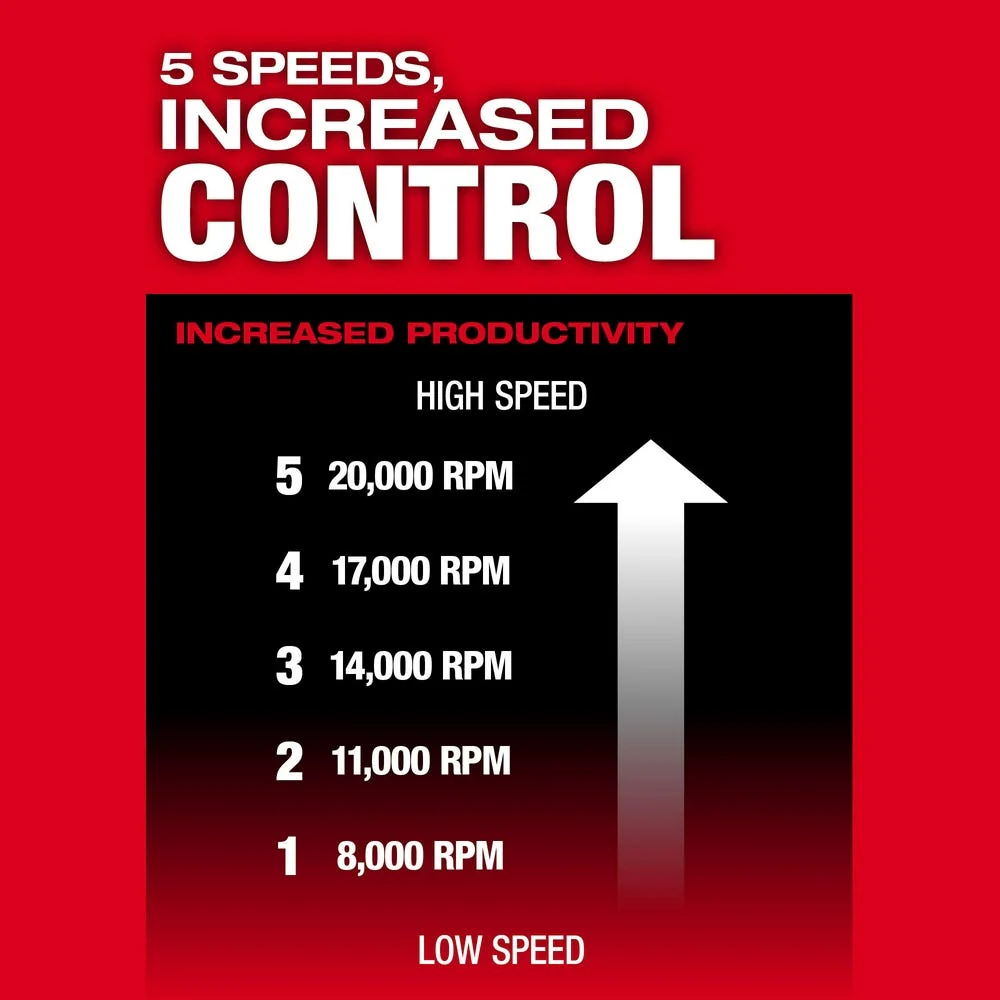 Milwaukee 2984-20 M18 FUEL Variable Speed, Braking Die Grinder, Paddle Switch w/ ONE-KEY - Image 6