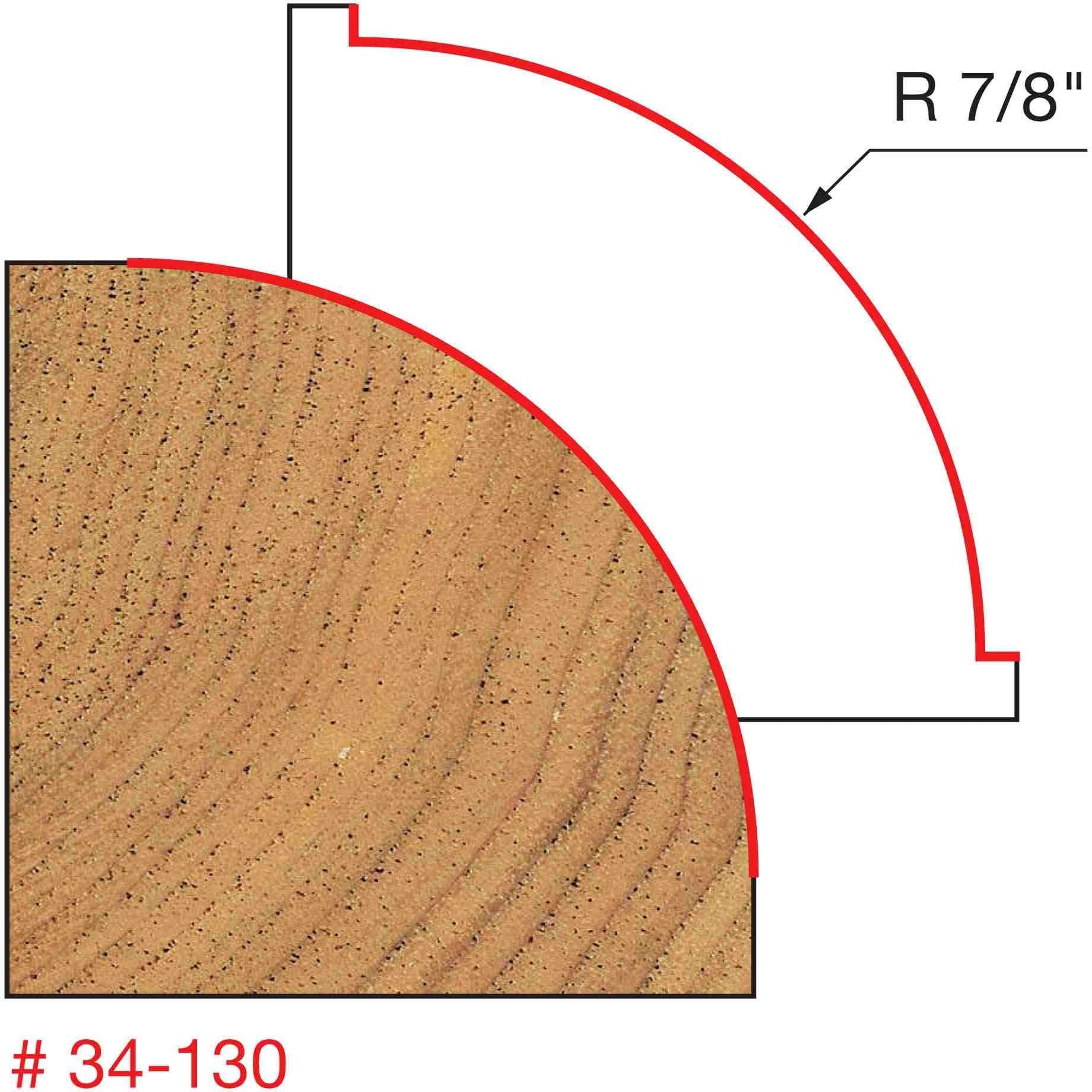 Freud 34-130 7/8-Inch Radius Rounding Over Router Bit (Quadra-Cut) - Image 4