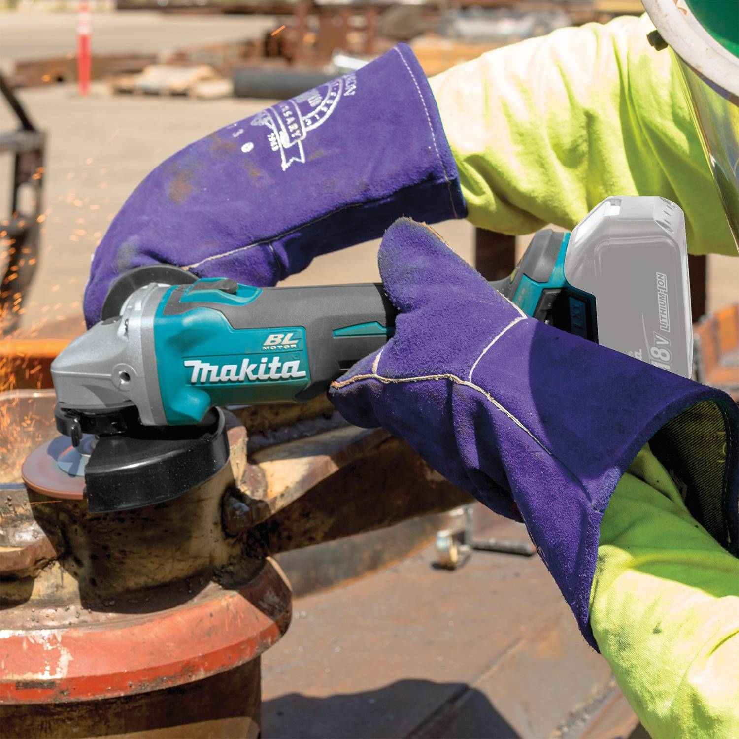 Makita XAG04Z-XRW01Z 18V LXT Cordless 4-1/2â€ / 5" Cut-Off/Angle Grinder and 3/8" / 1/4" Sq. Drive Ratchet, Bare Tool Combo - Image 4